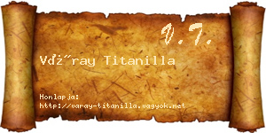 Váray Titanilla névjegykártya